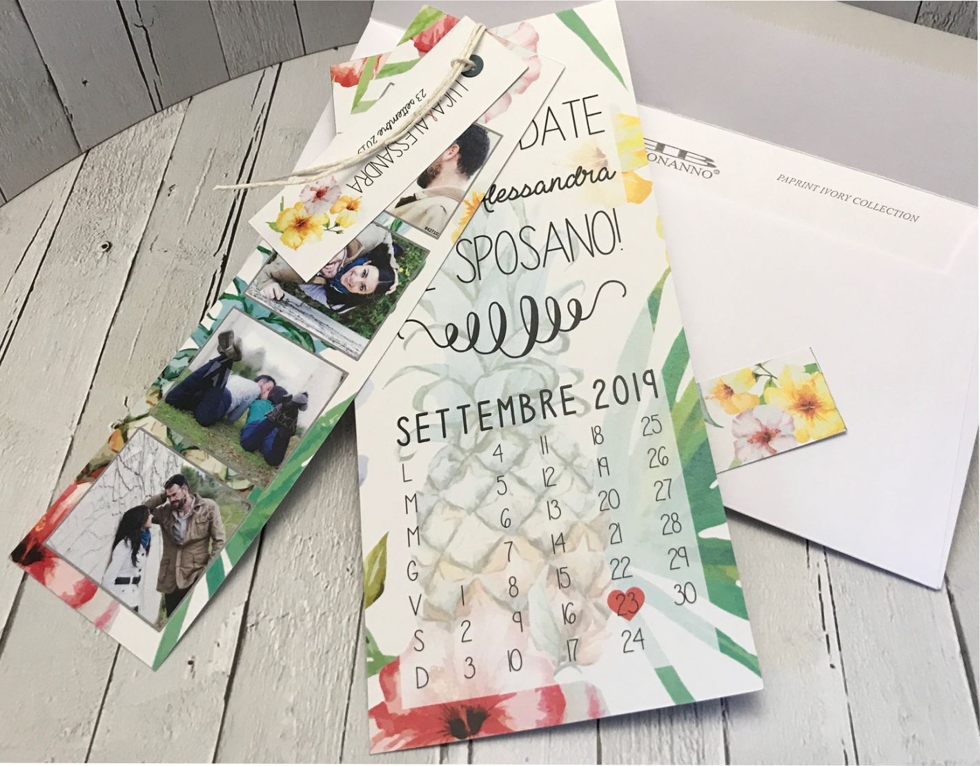 Partecipazioni Matrimonio Fotografica Hawaiano SET PARTECIPAZIONE NOZZE V017